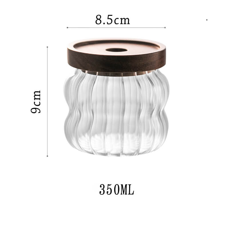 Bocal de rangement en verre à rayures ondulées Lighteme