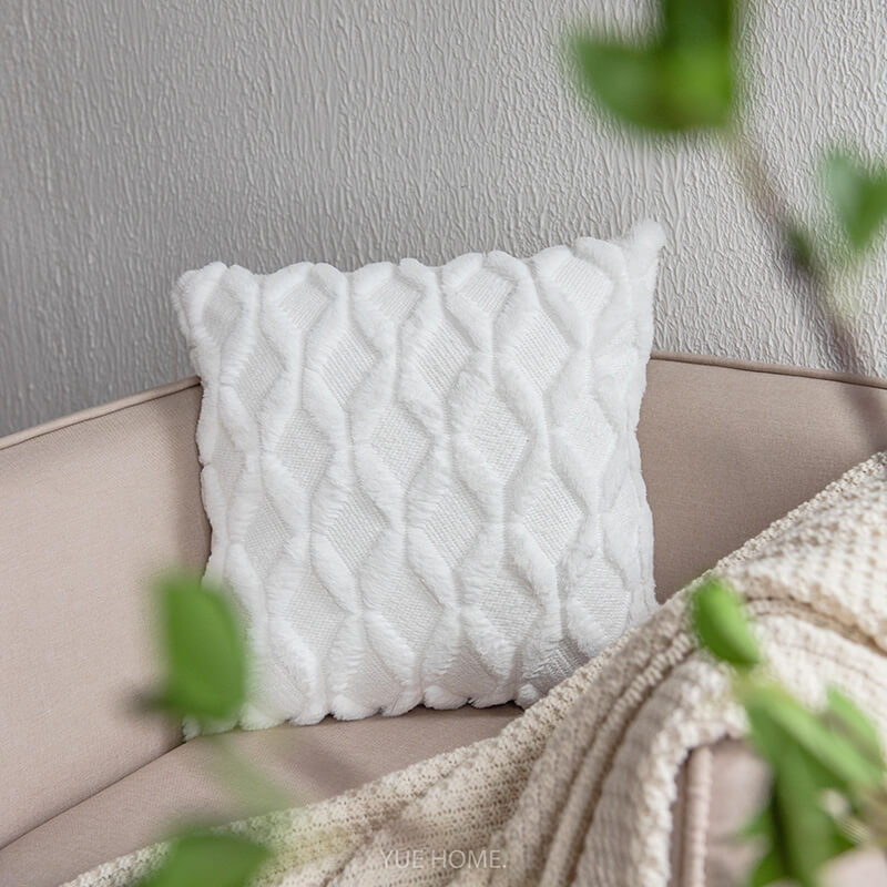 Lighteme Rhombus Plush Throw Pillow Cover