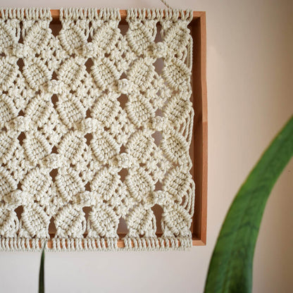 Tenture murale tissée avec cadre en bois Lighteme