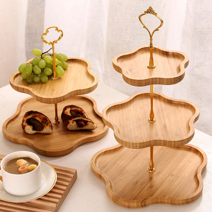 Présentoir à dessert multicouche en bois en forme de fleur Lighteme