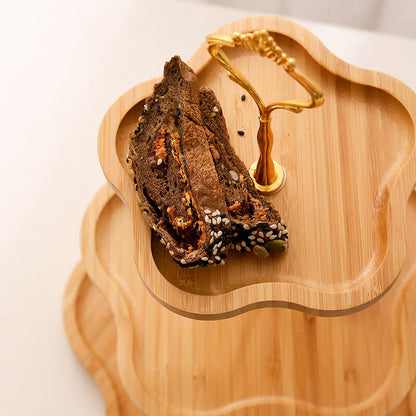 Présentoir à dessert multicouche en bois en forme de fleur Lighteme