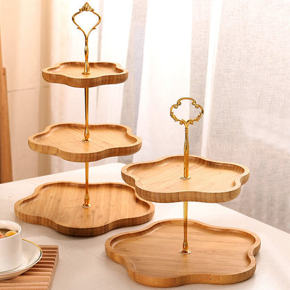 Présentoir à dessert multicouche en bois en forme de fleur Lighteme