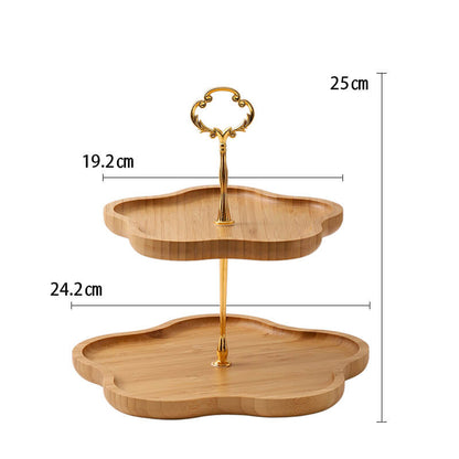 Présentoir à dessert multicouche en bois en forme de fleur Lighteme