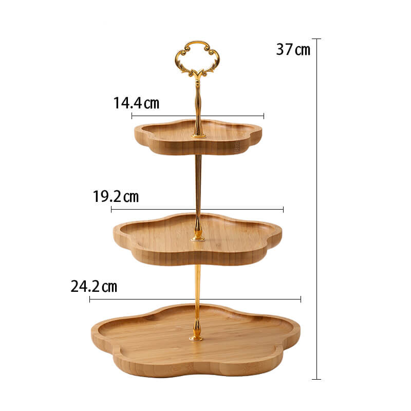 Présentoir à dessert multicouche en bois en forme de fleur Lighteme
