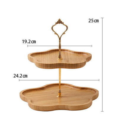 Présentoir à dessert multicouche en bois en forme de fleur Lighteme