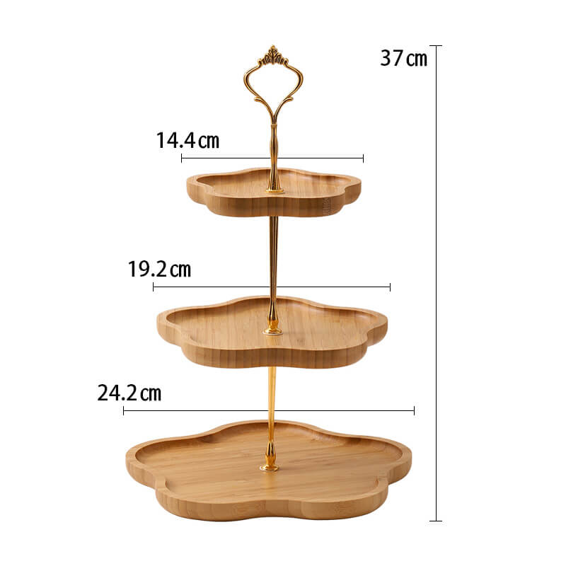 Présentoir à dessert multicouche en bois en forme de fleur Lighteme