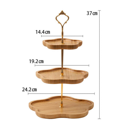 Présentoir à dessert multicouche en bois en forme de fleur Lighteme