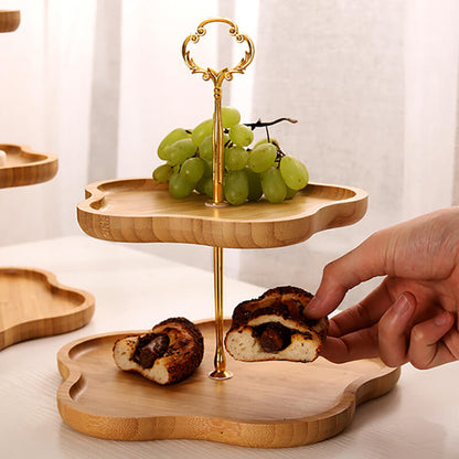 Présentoir à dessert multicouche en bois en forme de fleur Lighteme