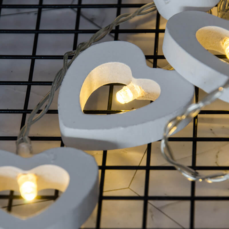 Lighteme Wooden Heart String Lights