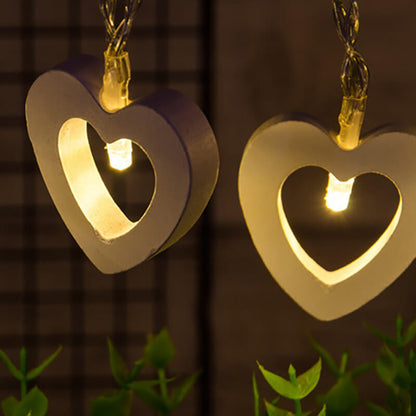 Lighteme Wooden Heart String Lights