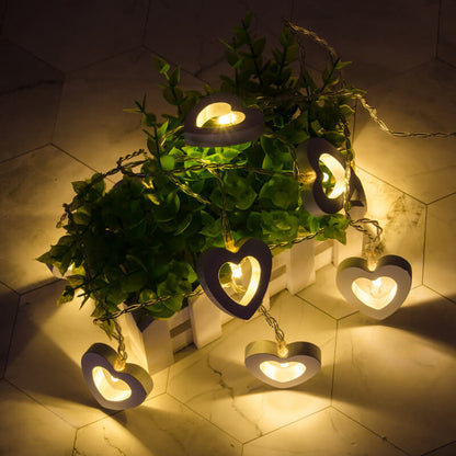 Lighteme Wooden Heart String Lights