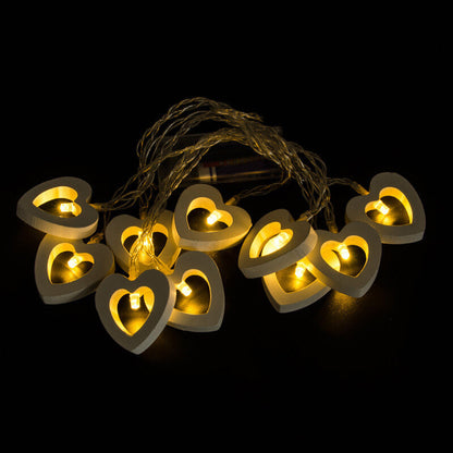 Lighteme Wooden Heart String Lights