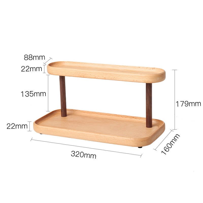 Lighteme Wooden Jewelry Desktop Storage Rack