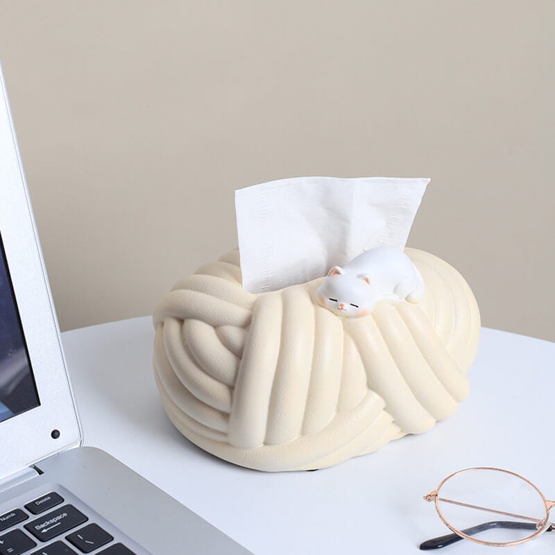 Lighteme Wool Ball Ceramic Tissue Box