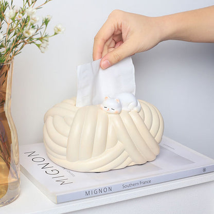 Lighteme Wool Ball Ceramic Tissue Box