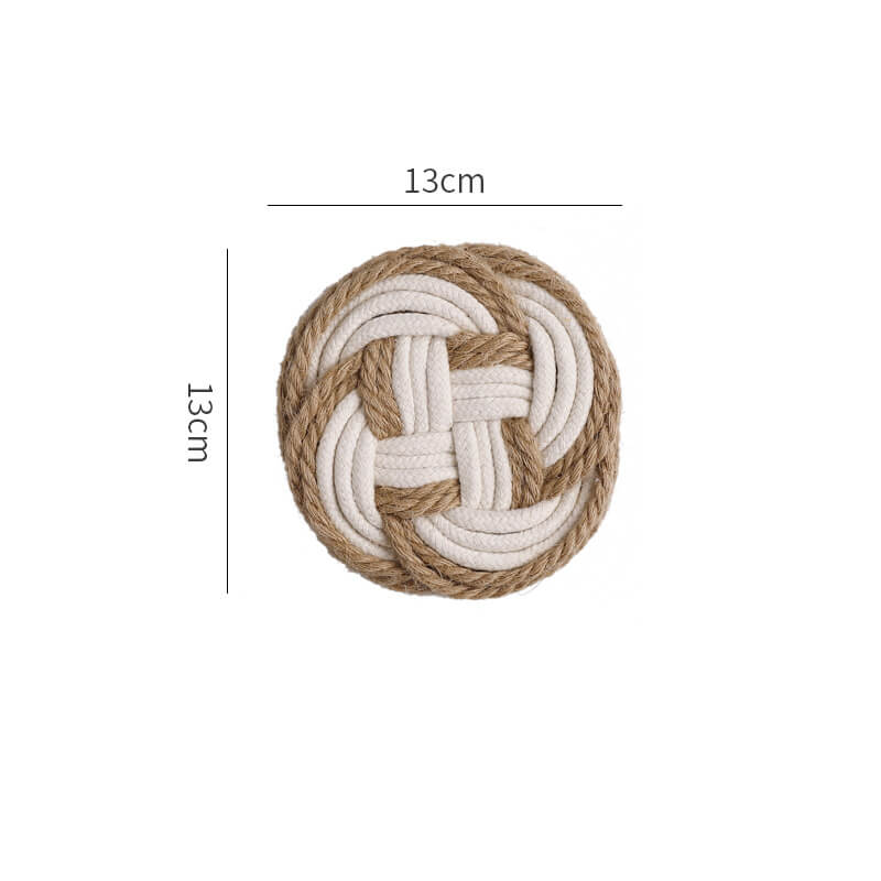 Lighteme Hand Made Woven Cotton Linen Coaster