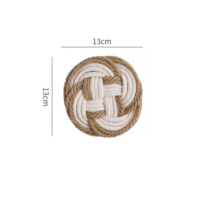Lighteme Hand Made Woven Cotton Linen Coaster