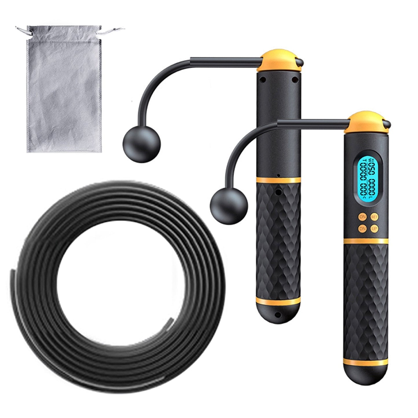 Lighteme Jump Shape Rope - Adjustable Digital Counting Jump Rope and Vibration Reminder for Fitness, Exercise, Workout, Gym