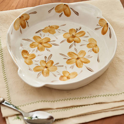 Lighteme Yellow Flower Ceramic Baking Tableware