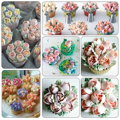 Décoration de gâteau Lighteme - Ensemble de 14 pièces avec poche à douille GRATUITE