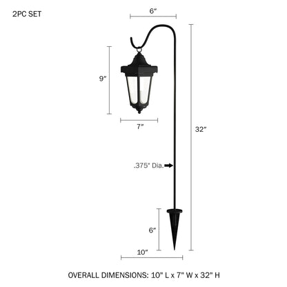 Lighteme Solar Hanging Lights Dual Use Shepherd Hook Lights Outdoor, 4 Pack
