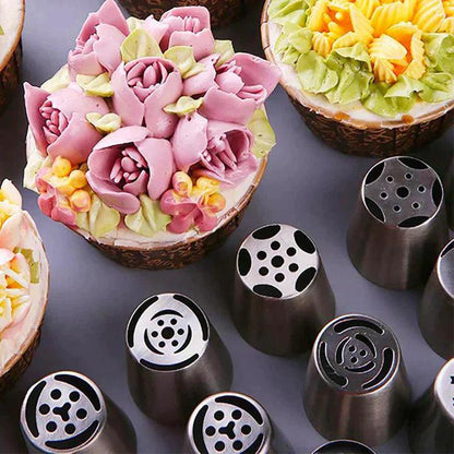 Décoration de gâteau Lighteme - Ensemble de 14 pièces avec poche à douille GRATUITE