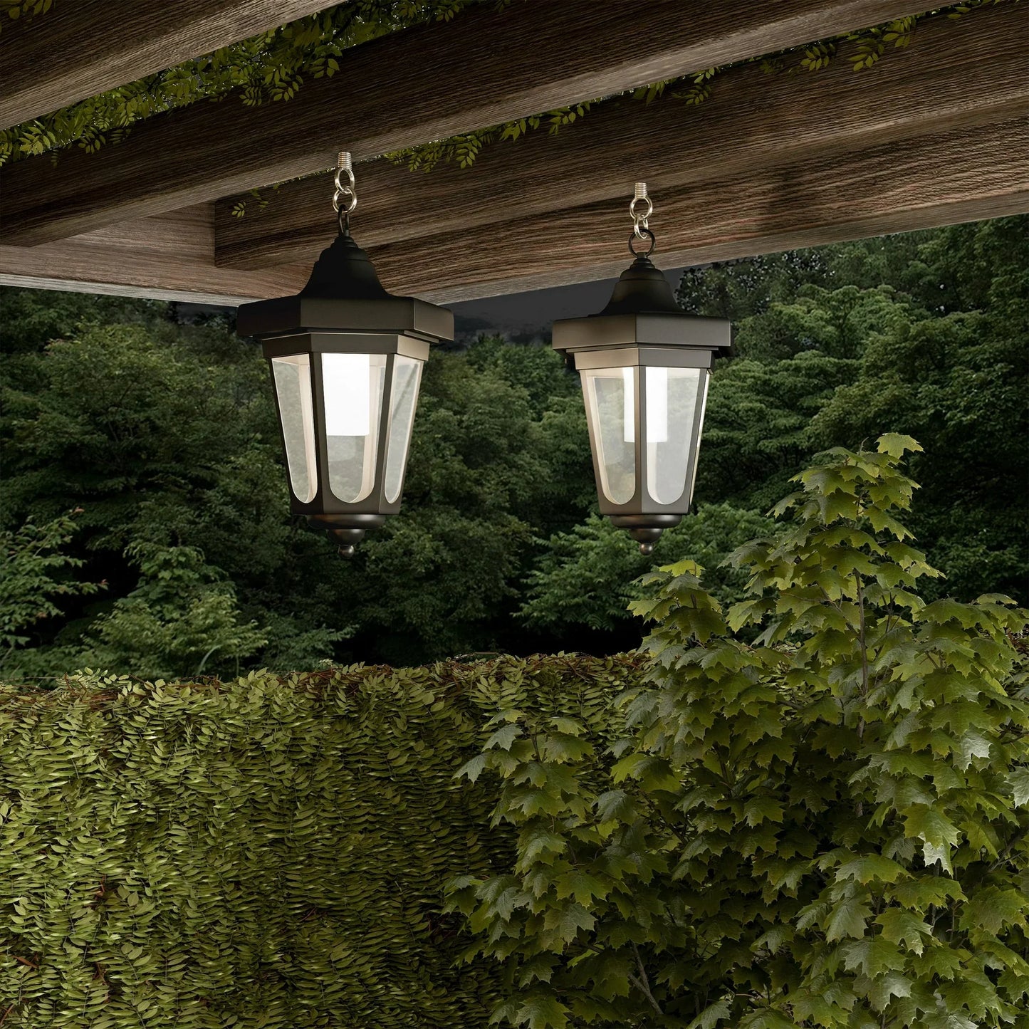 Lighteme Solar Hanging Lights Dual Use Shepherd Hook Lights Outdoor, 4 Pack