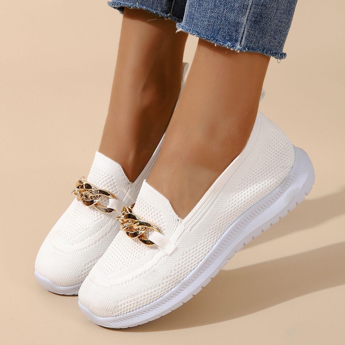 Lighteme Slip on Shoes with Chain For Women