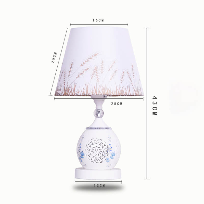 Lampe de table Lighteme en céramique et porcelaine bleue et blanche