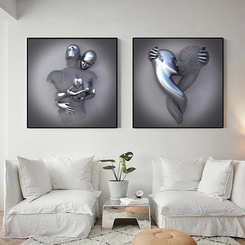 Lighteme Silber Leinwand Gemälde