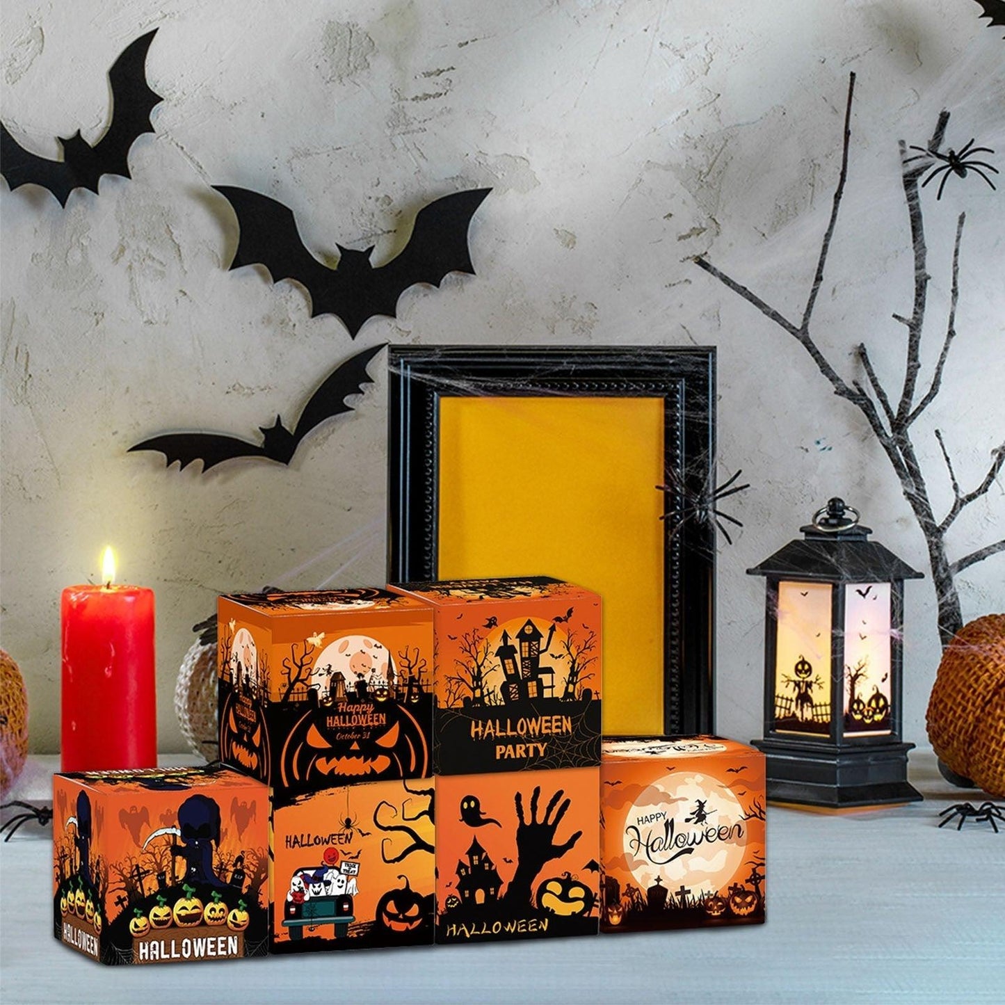 Lighteme 12 Stück Halloween-Geschenktüten zum Verpacken von Süßigkeiten und Leckereien