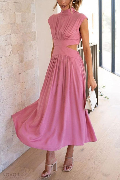 Lighteme Cut Out Summer Dress Womens Fashion