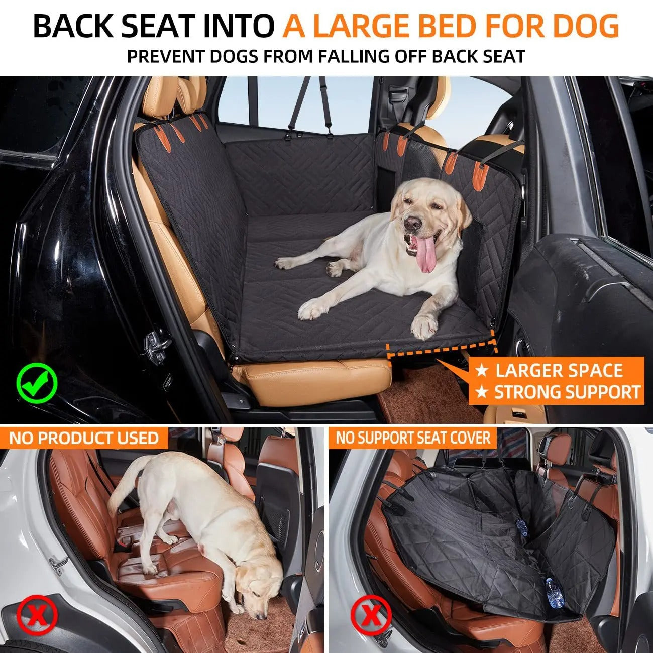 Lighteme Deluxe Hard Bottom Car Seat Extender for Dogs