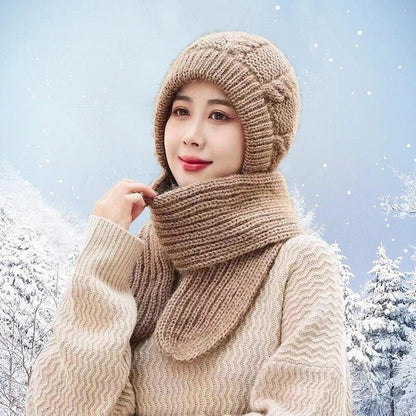 Lighteme Damen Strickmütze &amp; Schal Kombi