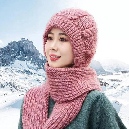 Lighteme Damen Strickmütze &amp; Schal Kombi