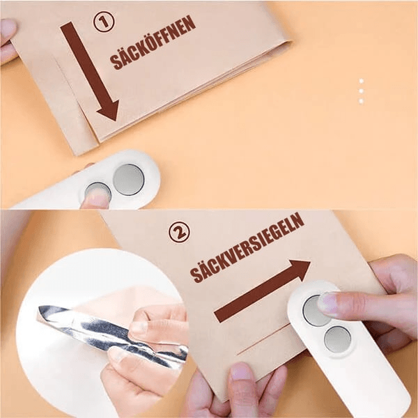 Lighteme Mini-Beutelverschließer, tragbares 2-in-1-Werkzeug