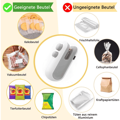 Lighteme Mini-Beutelverschließer, tragbares 2-in-1-Werkzeug
