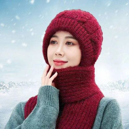 Lighteme Damen Strickmütze &amp; Schal Kombi
