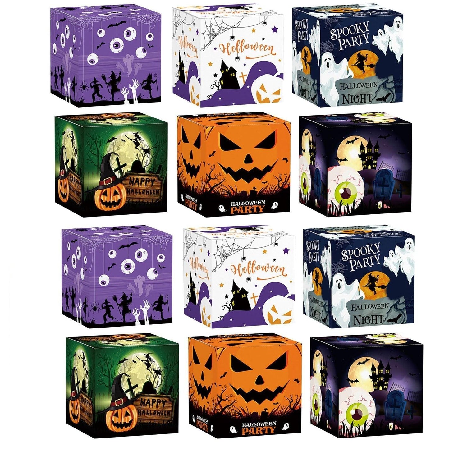 Lighteme 12 Stück Halloween-Geschenktüten zum Verpacken von Süßigkeiten und Leckereien