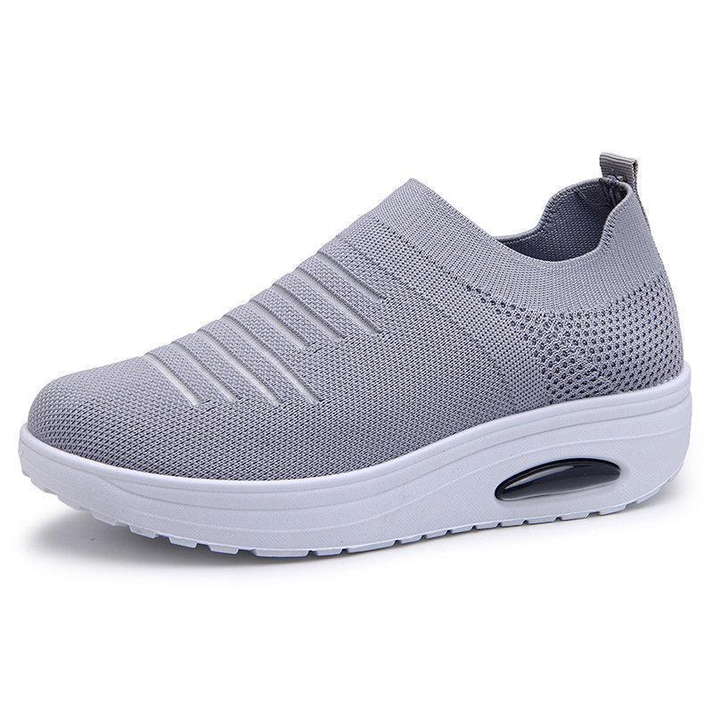 Ihrtrade Women's Mesh Cushioned Slip On Platform Casual Sock Shoes