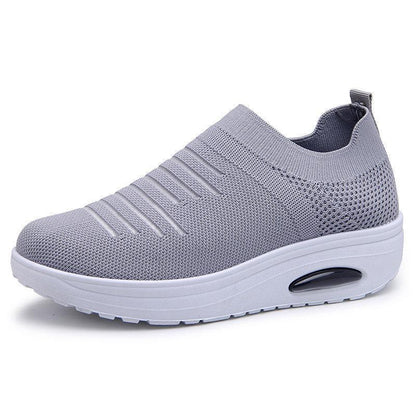Ihrtrade Women's Mesh Cushioned Slip On Platform Casual Sock Shoes