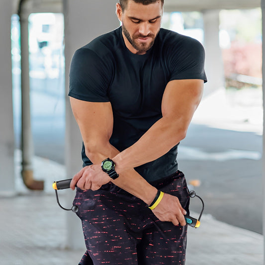 Lighteme Jump Shape Rope - Adjustable Digital Counting Jump Rope and Vibration Reminder for Fitness, Exercise, Workout, Gym
