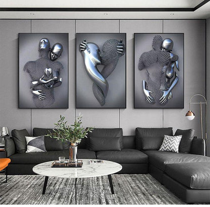 Lighteme Silber Leinwand Gemälde