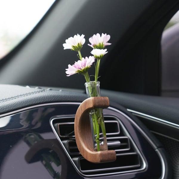 Lighteme Kompaktauto Miniatur-Blumenvase aus Holz