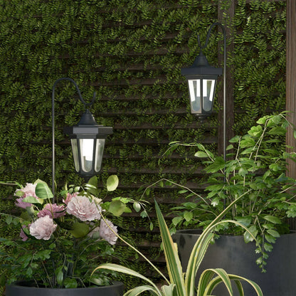 Lighteme Solar Hanging Lights Dual Use Shepherd Hook Lights Outdoor, 4 Pack