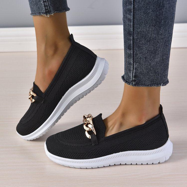 Lighteme Slip on Shoes with Chain For Women