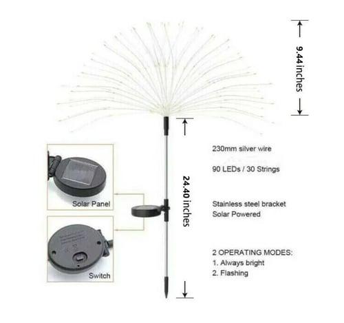 Wasserdichte Solar-Feuerwerkslampe für den Garten von Lighteme | 1 KAUFEN, 1 GRATIS ERHALTEN (2 STÜCK)