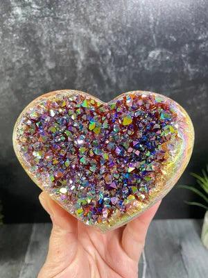 Lighteme Angel Aura Herzförmiger Regenbogen-Kristallcluster