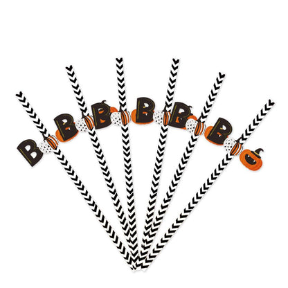 Lot de 24 pailles en papier Halloween Horror Lighteme