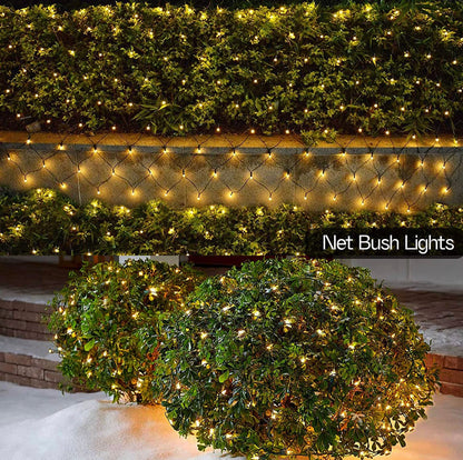 Lighteme Solar Net Mesh Lights 360 LED  with Remote, 11.8Ft x 4.9Ft Fence String Light
